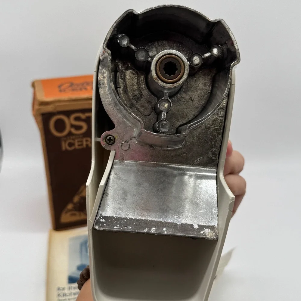 Vintage Osterizer Blender Icer Attachment Model 435 White Box Paperwork 1975